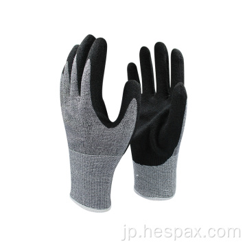 Hespax Sandy Nitrile Hppe Machinist Cut耐性手袋